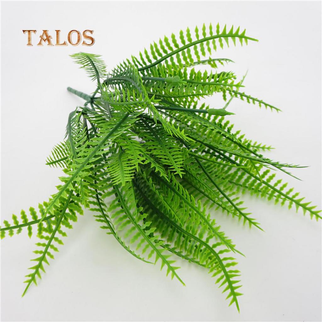1 Bouquet Artificial Persian Leaf Plastic Green Plant Home Office Shop Decor Homedecor