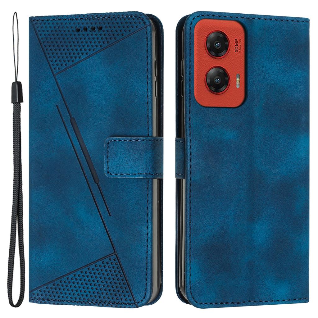 For Motorola Moto G Stylus 5G (2024) Wallet Case PU Leather Phone Cover Triangle Imprinted