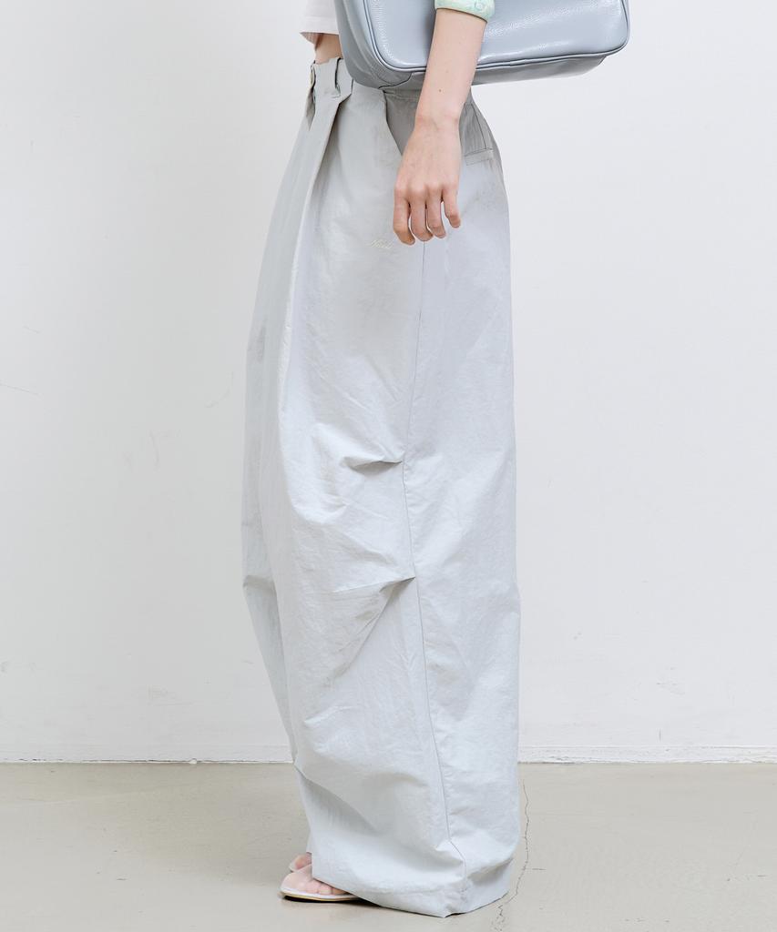 Nigaennikol Volume Tuck Wide Pants_Sky Blue