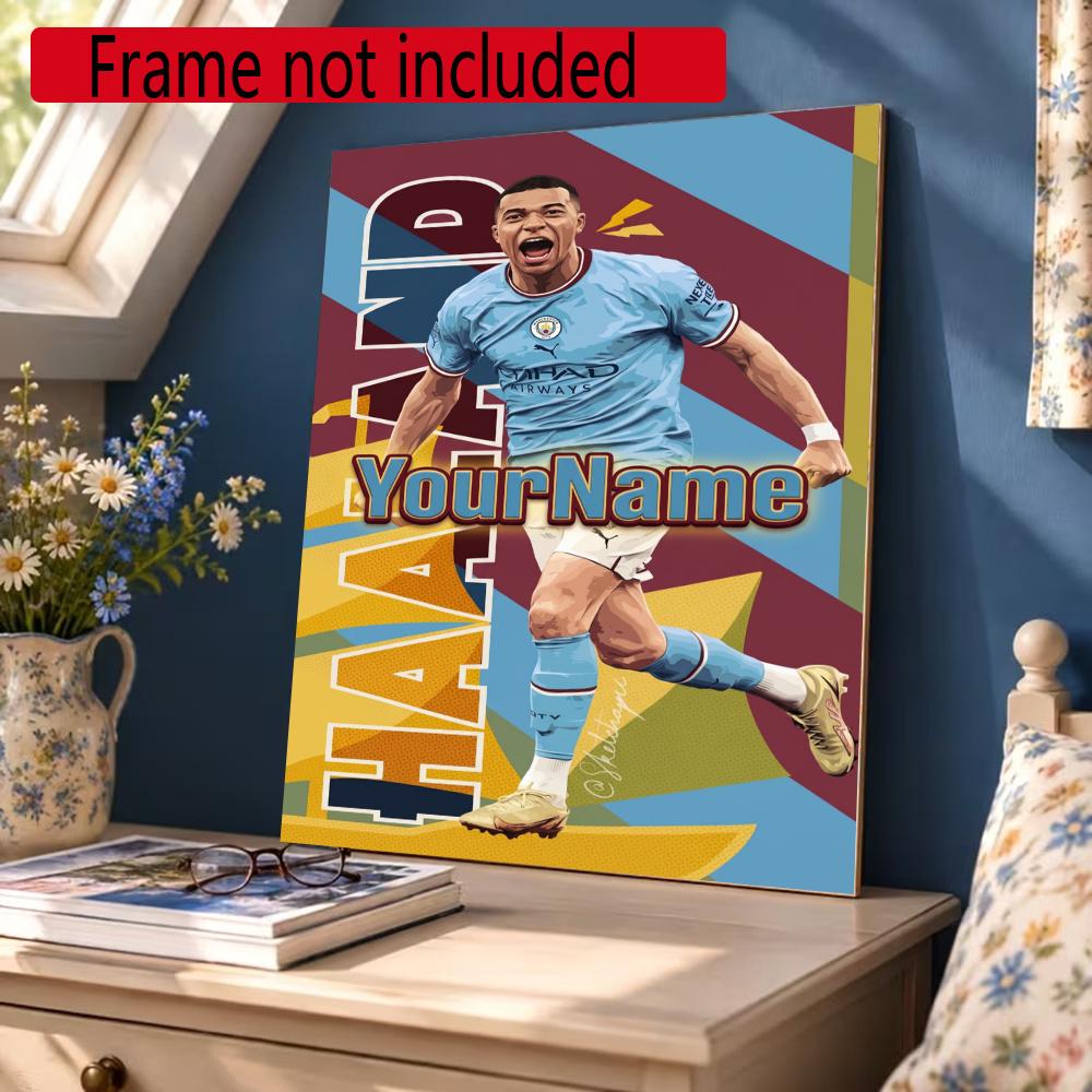 Haaland Customize Your Name Diamond Painting Round Diamond Diy Frameless Holiday Artwork Suitable For Home Office Wall Decoration