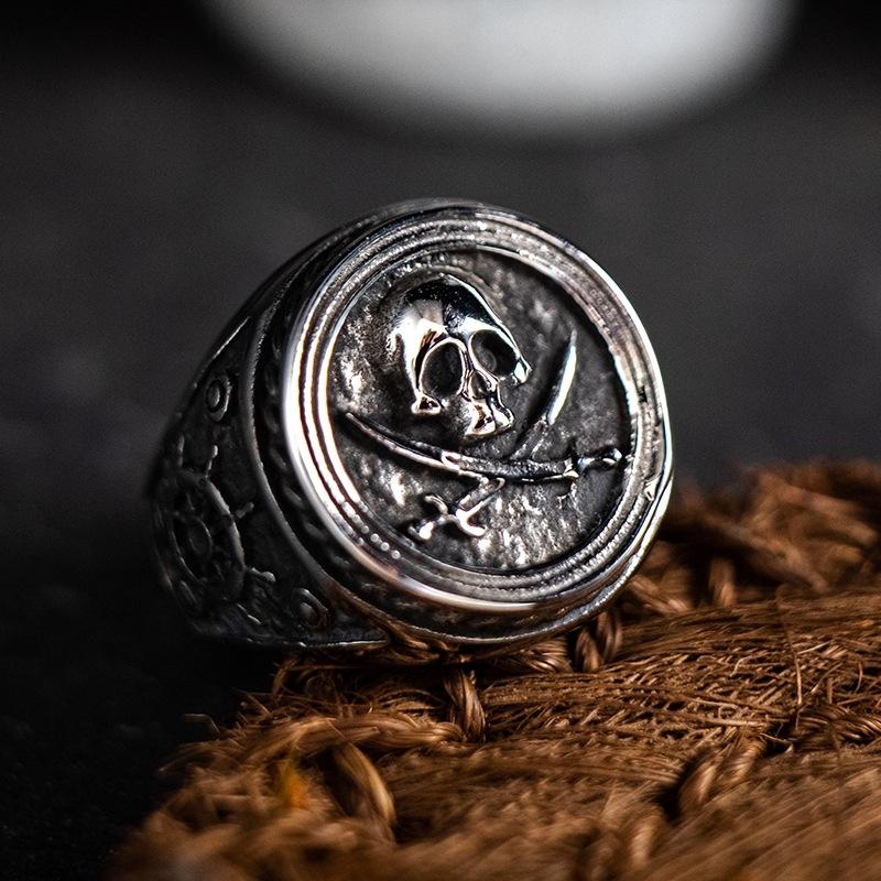 

Кольцо-скелет для мужчин, Ретро Рок Персонализированное Модное Открытое Регулируемое Кольцо Adjustable opening