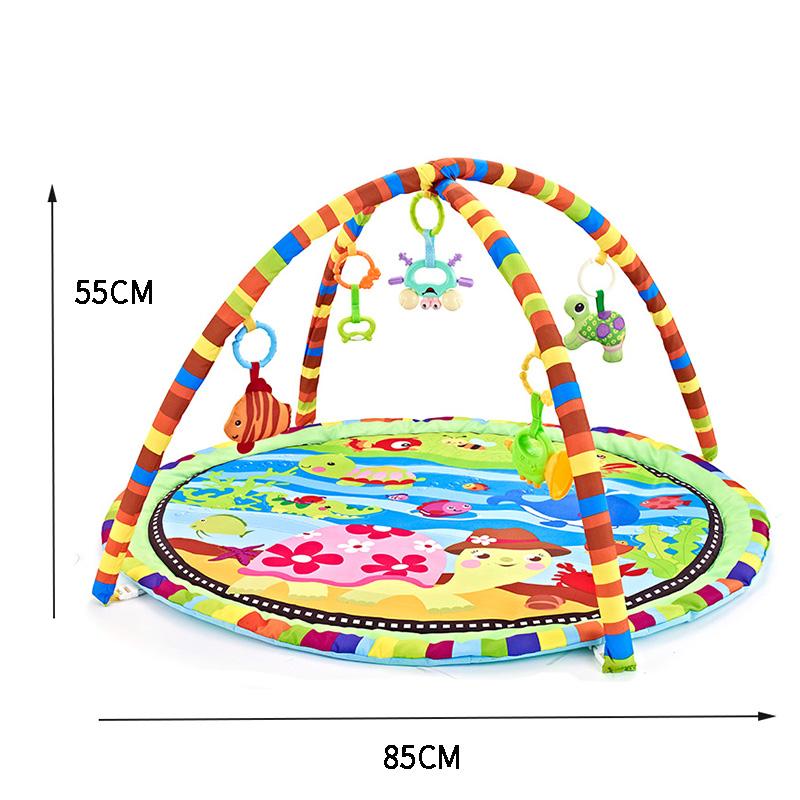 Multifunkční posilovací rám Kulatá hrací a lezecí podložka 0-12 měsíců Dětská puzzle hra Deka Zábavný chrastící přívěsek Dárek pro dítě