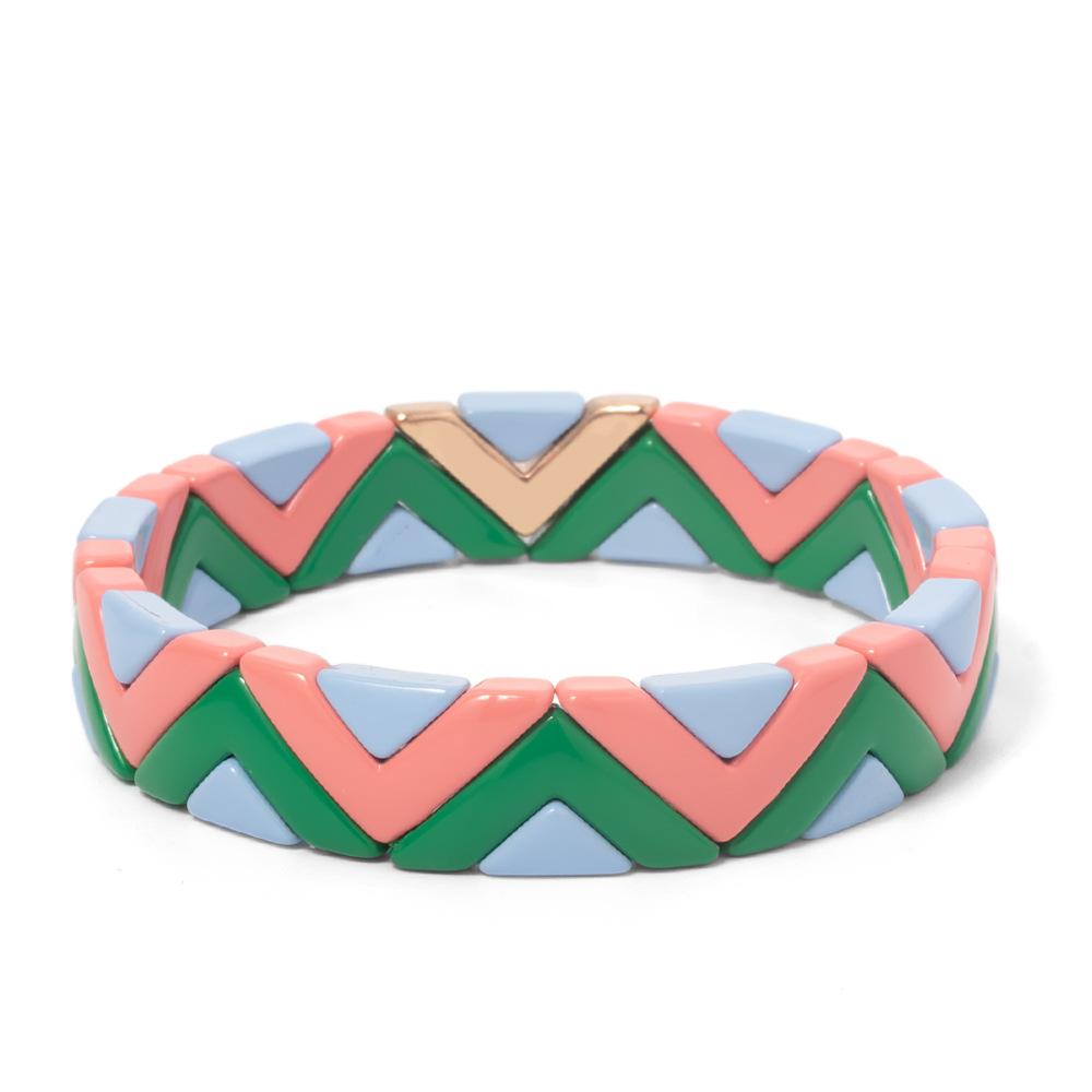 2026 Hot Selling Fashion Fashion Patchwork Bracelet Bohemian Style Can Be Folded Wear DIY Mixed Color Enamel Beaded Bracelet