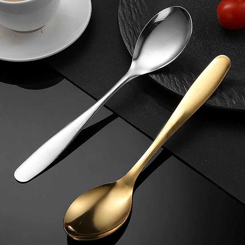 1Pc Coffee Stirring Spoon Cutlery Set Juice Gold Silver Tea Spoons Ice Cream Long Handle Scoop Tableware Kitchen Tools