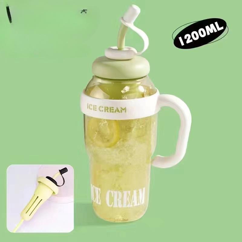 Summer Water Cup High Appearance Level Female Large Capacity Plastic Cup Ton Ton Bucket Belly Cup Cute Student Straw Water Cup