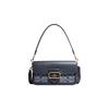 Morgan 27 clásico hebilla presbópica cierre cuero de vaca chambray con bolsa de tela en la axila bolso de mano hombro mujer azul denim
