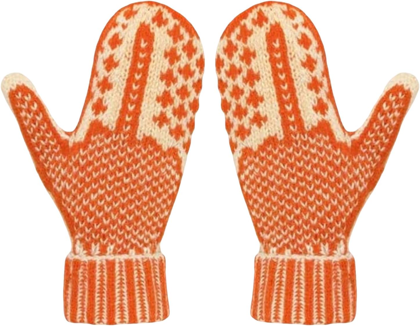 

Alpaca Wool Winter Warm Gloves Women Christmas Jacquard Knitted Full Finger Mittens Sweet Anti-slip Windproof Thermal Student Gloves Gift помаранчевий