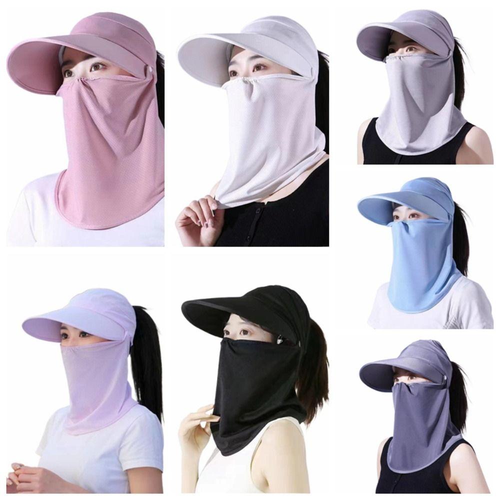 Visor Hat Empty Top Hat Face Protection Face Cover  Hat Fashion Women Sun Hat  Beach