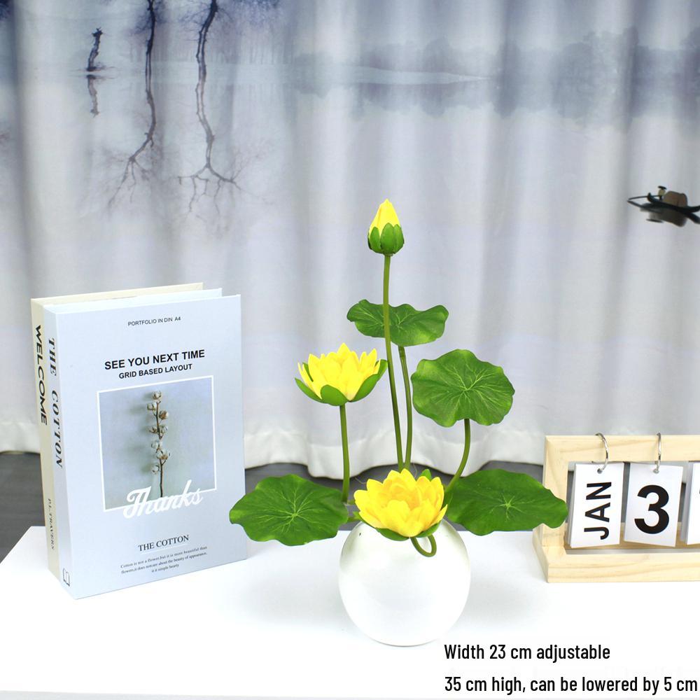Artificial Silk Lotus Flower Ornament for Buddha Altar - Decorative Bonsai Guanyin Flower