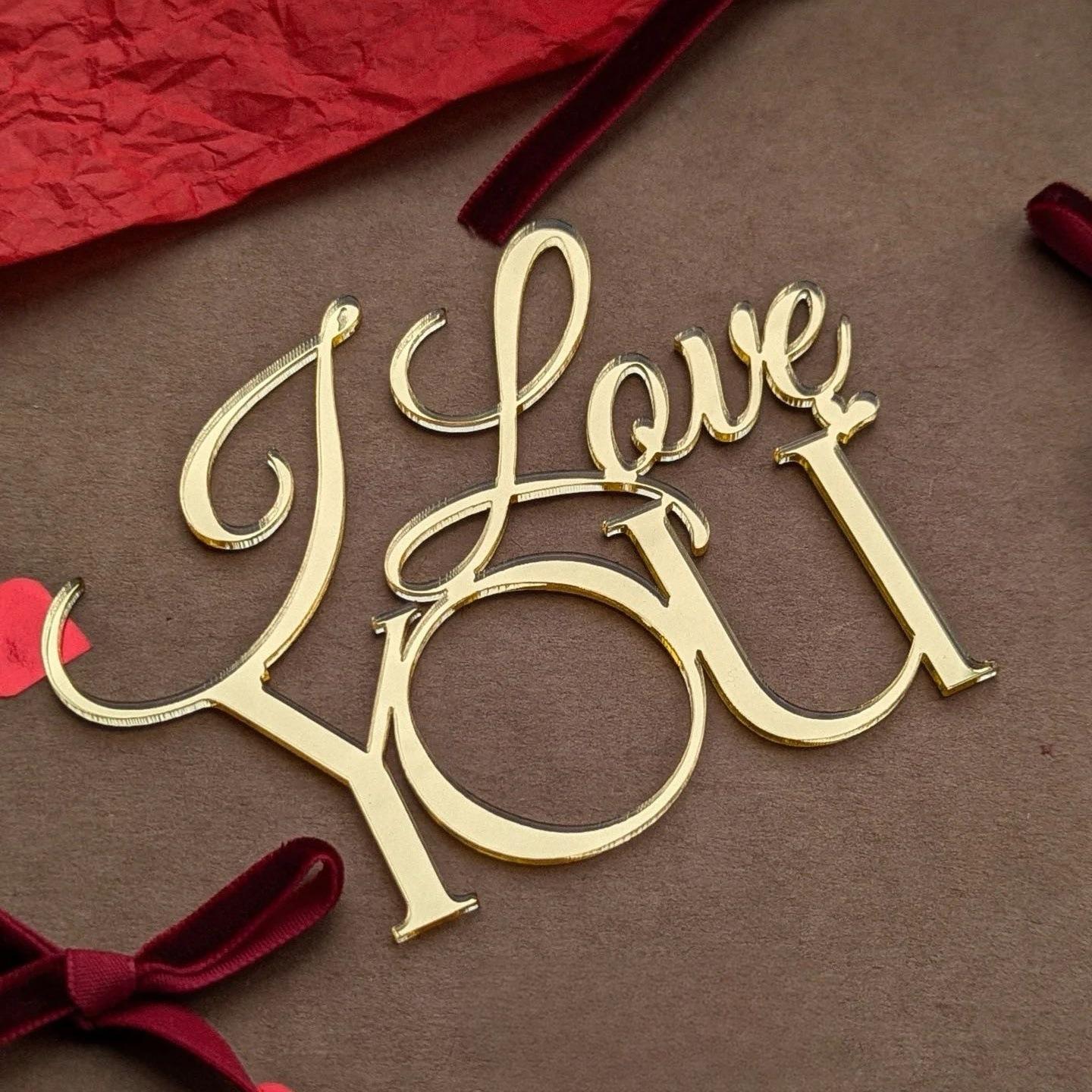 2Pcs Love Heart Acrylic Cake Topper Rose Gold Circle Love You Valentine s Day Cake Decoration Wedding Cake Side Decoration
