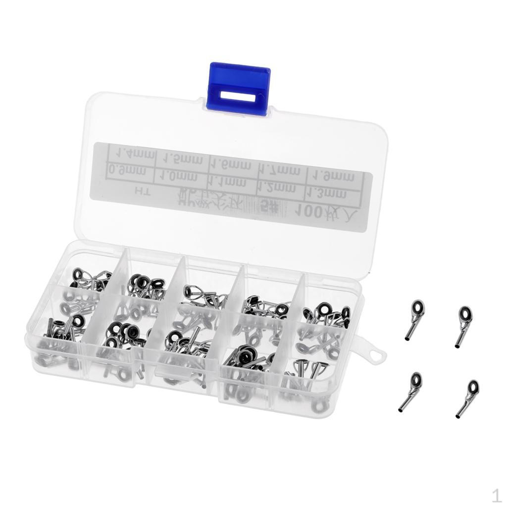 100 Pcs Fishing Rod Tips Repair Kit Replacement Part 0.9 6.6mm