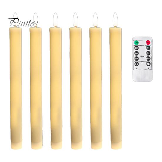 

6 шт. Безполум’яні конусні свічки Фальшиві віконні свічки на батарейках із пультом дистанційного керування Мерехтливі світлодіодні свічки для святкового весільного домашнього декору B
