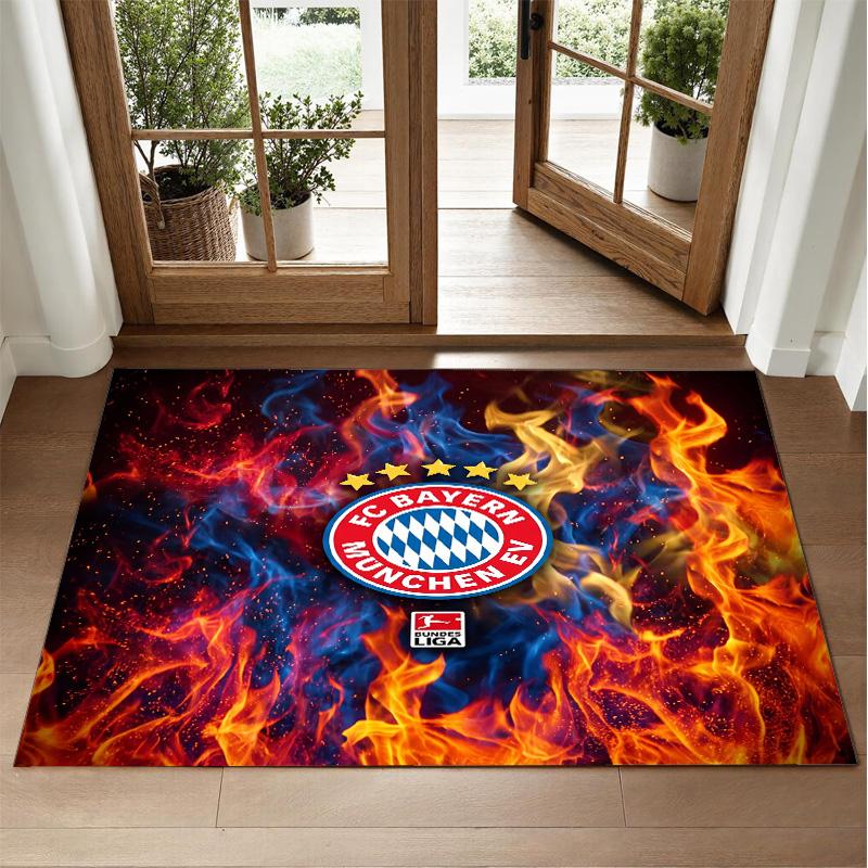 Tapis Velours Cristal Design Bayern Munich Tapis Décoratif Doux pour Chambre à Coucher Entrée