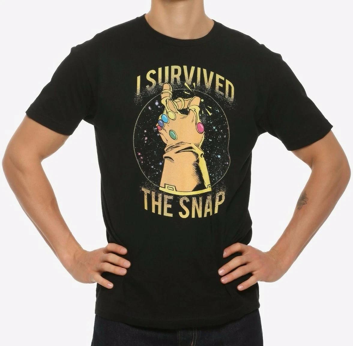 Marvel Avengers: Infinity War Snap Survivor 100% Cotton T-shirt Mens Tees Top New L