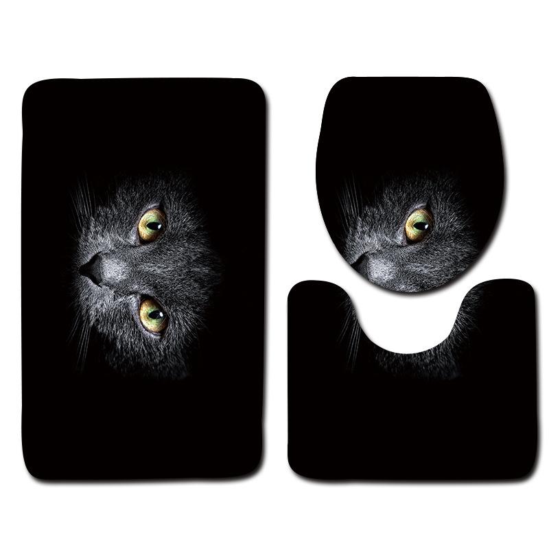 Toilet Three-Piece Floor Mat, Bathroom Three-Piece Carpet Doormat