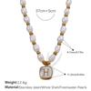 Non-beaded Freshwater Pearl Pendant Necklace Stainless Steel Gold-plated Necklace Light Luxury Jewelry