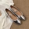 Fashion Silver Footwear Summer Spring Women Ballet Flats Dance Shoes Female Shallow Fashion Buckle Strap Ladies Flats Mary Janes Shoes