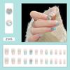 24pcs Manicure DIY Press On Nails Full Cover Crystal Butterfly Ballerina Fake Nails French Long