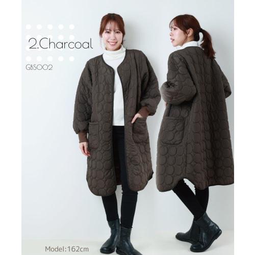 Nishiki Women's Warm Winter Smock Apron with Fluffy Boa Lining, Fleece Lining, Ribbed Sleeves, Pockets, and Sleeves (Charcoal: 2/ML/gbs002)