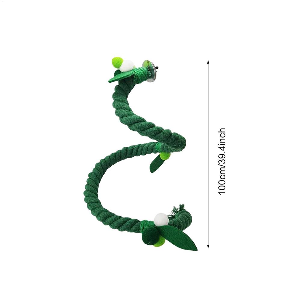 Parrot Bird Rope Perch Standing Toys Cotton Rope Green Toy Chew Perches For Bird Swing Harness Cage Pet Toy Parrot Climbing Toys
