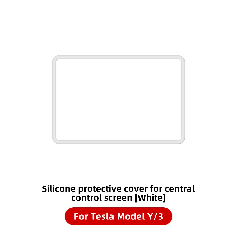 YZ For Tesla Model 3 Y Silicone Protective Trim Cover Central Control Navigation Screen Protector Frame Tesla Car Accessories