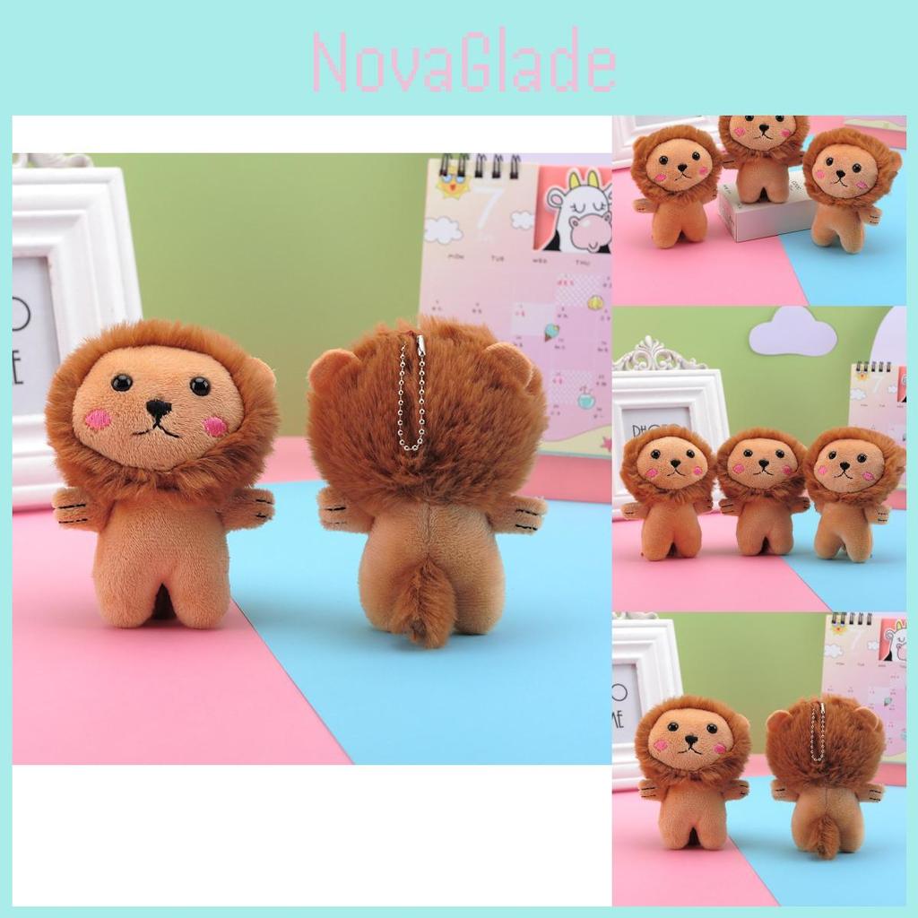 Cute Plush Lion Keychain Toy Soft Short Plush Stuffed Animal For Kids