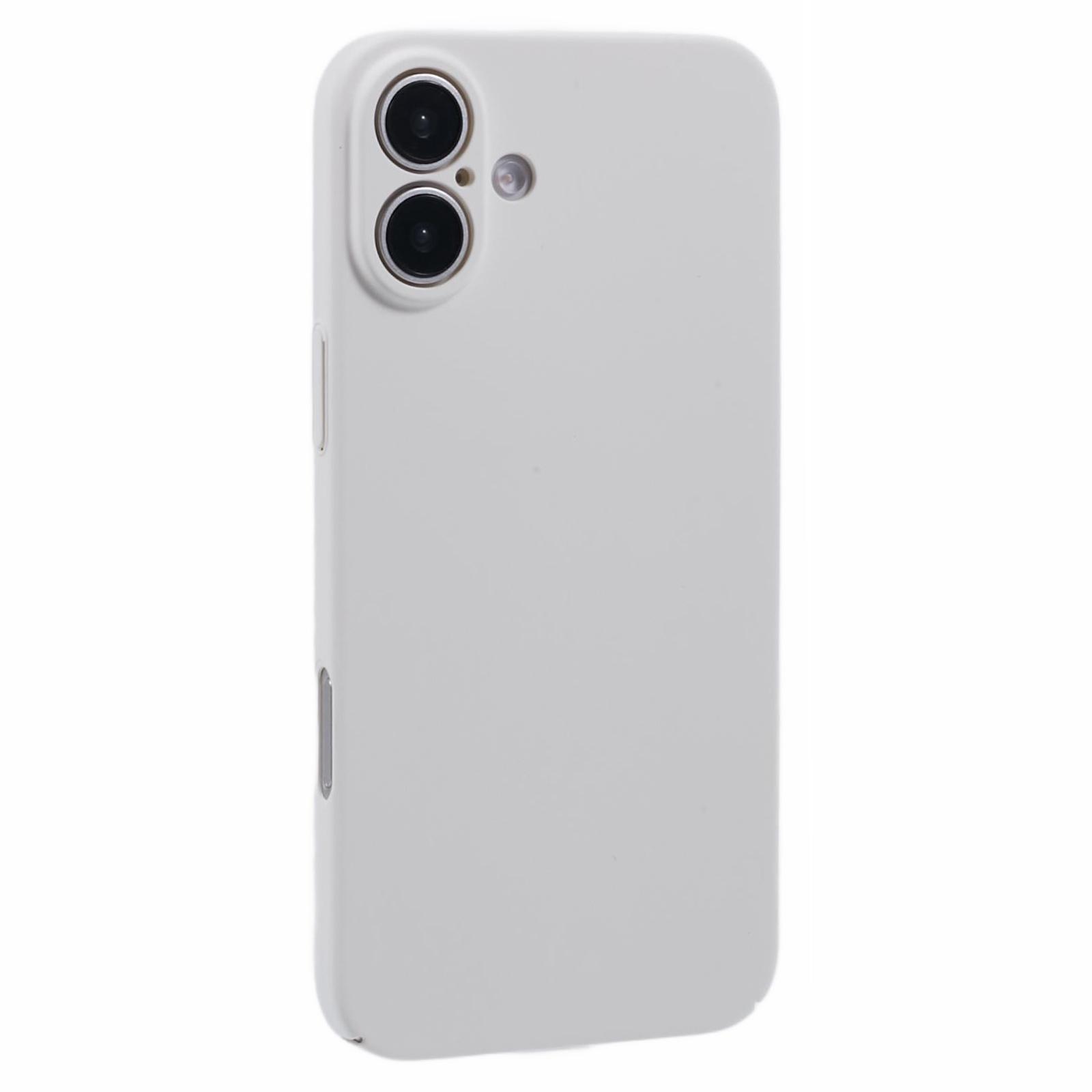

For iPhone 16 Plus Case Skin-Touch Rubberized Hard PC Phone Cover White