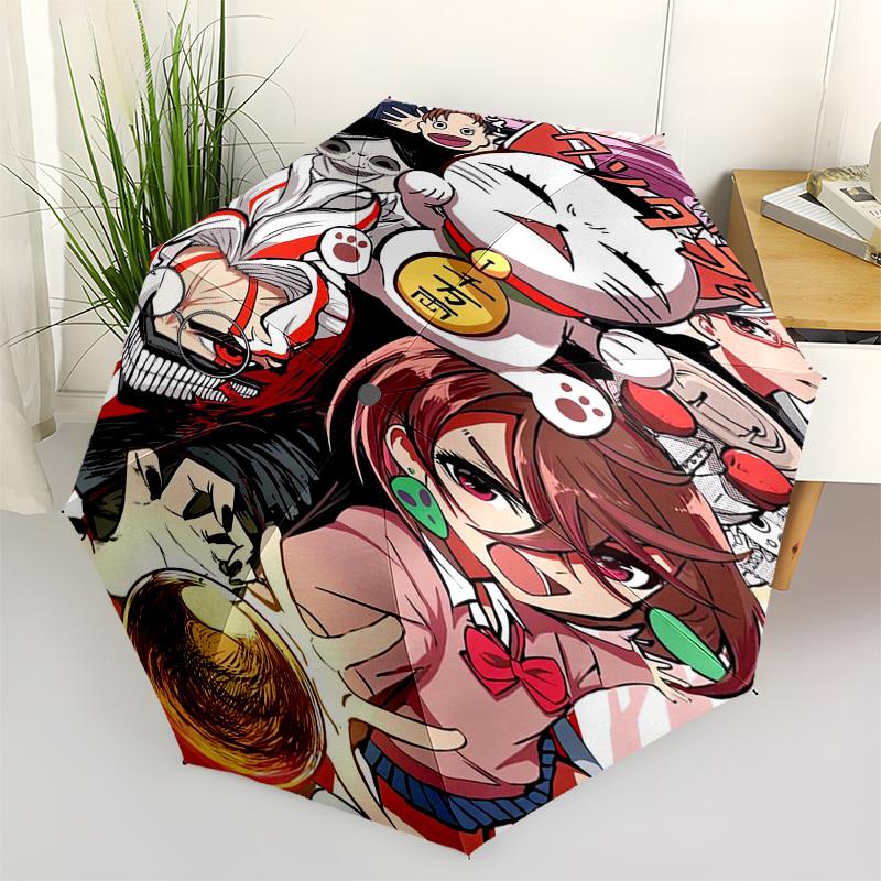 

Anime Characters, Group Portrait Themed Automatic Opening and Closing Umbrella, Compact Travel Umbrella, Lightweight and Portable, Suitable