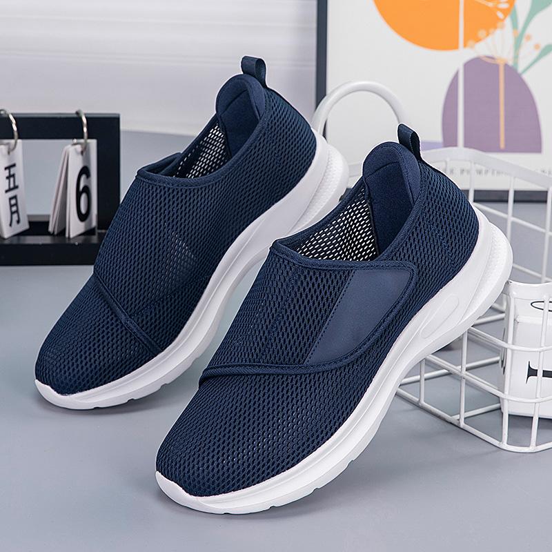 Fashion Men Casual Shoes Thumb Eversion Adjusting Soft Comfortable Diabetic Man Shoes Loose fitting Big Size Hollowing Out Elderly Shoes