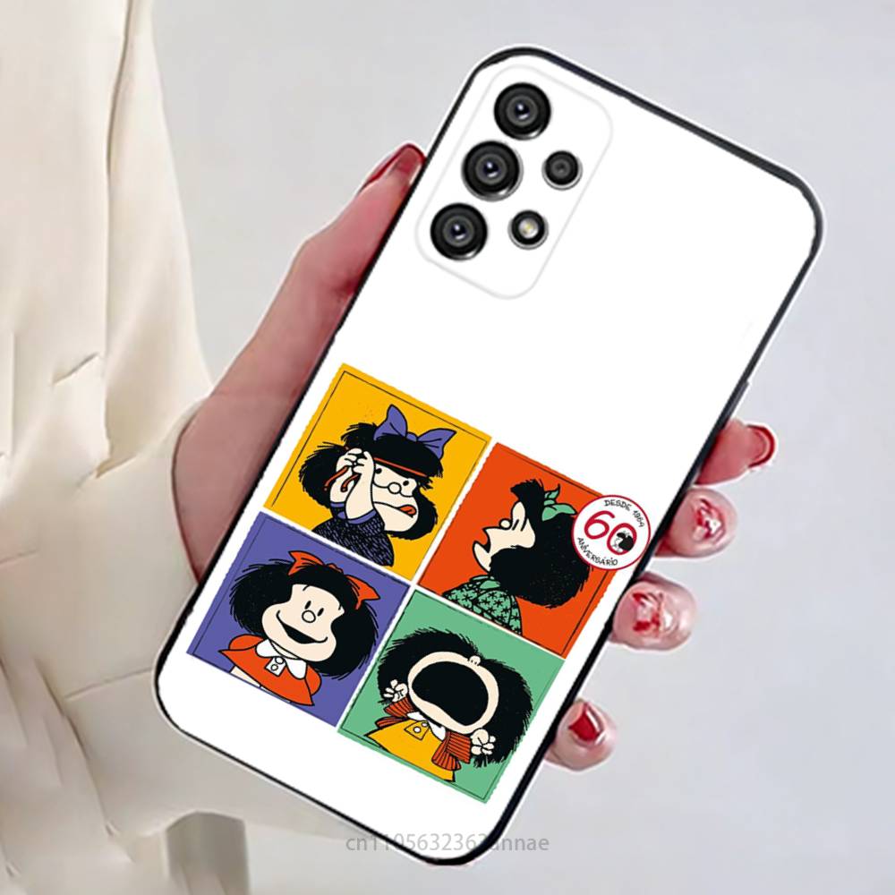 Funny M-Mafalda Phone Case For Samsung Galaxy A13,21s,22,31,32,52,53,71,80,A91 Soft Black Shell