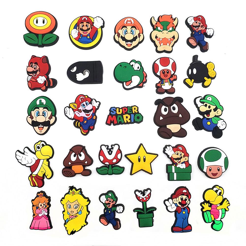 27PCS Mario Croc Charms, PVC Soft Rubber Shoe Charms, DIY Shoe Decorations, Garden Shoes Accessories, Game Theme Shoe Decoration