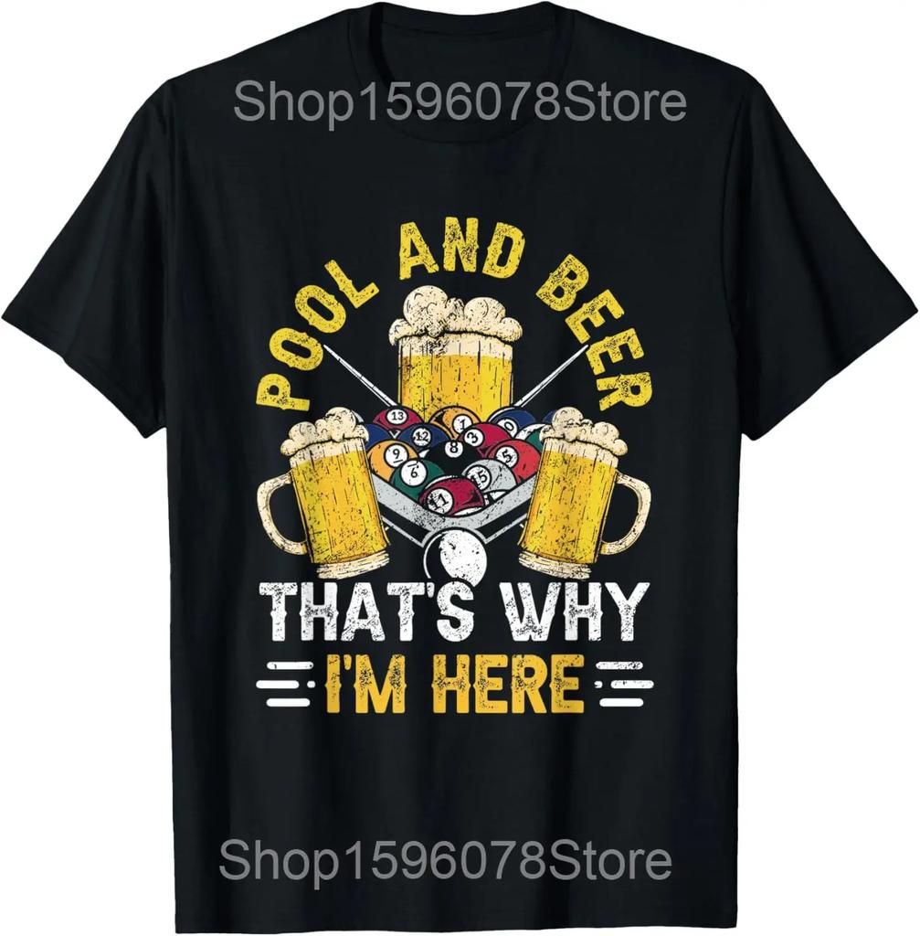 Funny Billiards Player Vintage Pool Balls Sports Lover T Shirts Humor Streetwear Tee Shirt Short Sleeve Unisex Loose Clothing