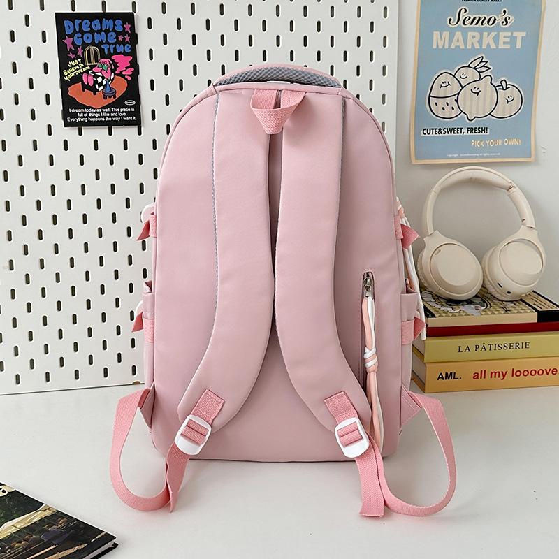 School bag for junior high school students, large capacity, versatile and sweet school bag, niche ins wind, light, simple and casual, high-value
