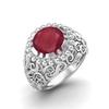 4.5 CT Round Shape Ruby 925 Sterling Silver Solitaire Women Cocktail Wedding Ring