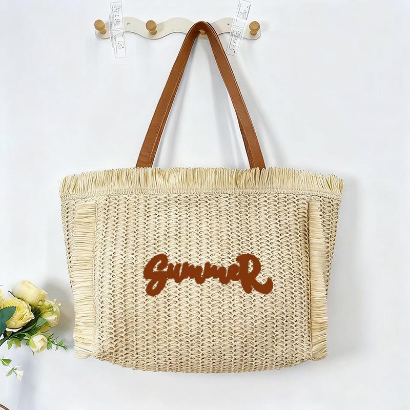 

2025 French-Style Woven Straw Beach Tote: Large-Capacity Summer Shoulder Bag for Women