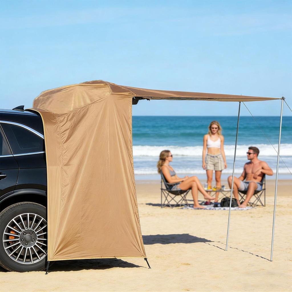 Portable Car Rear Tent/ Camping Tarp/ Universal Waterproof and Windproof SUV Car Trunk Tent/ Tailgate Tent/ SUV Sunshade