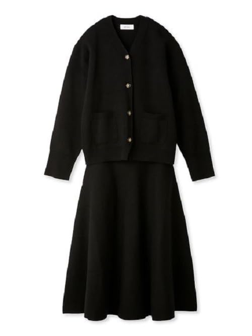 

Комплект кардигана и расклешенной юбки Mira Owen в рубчик милано, черный (09WNO234125) Женский чёрный