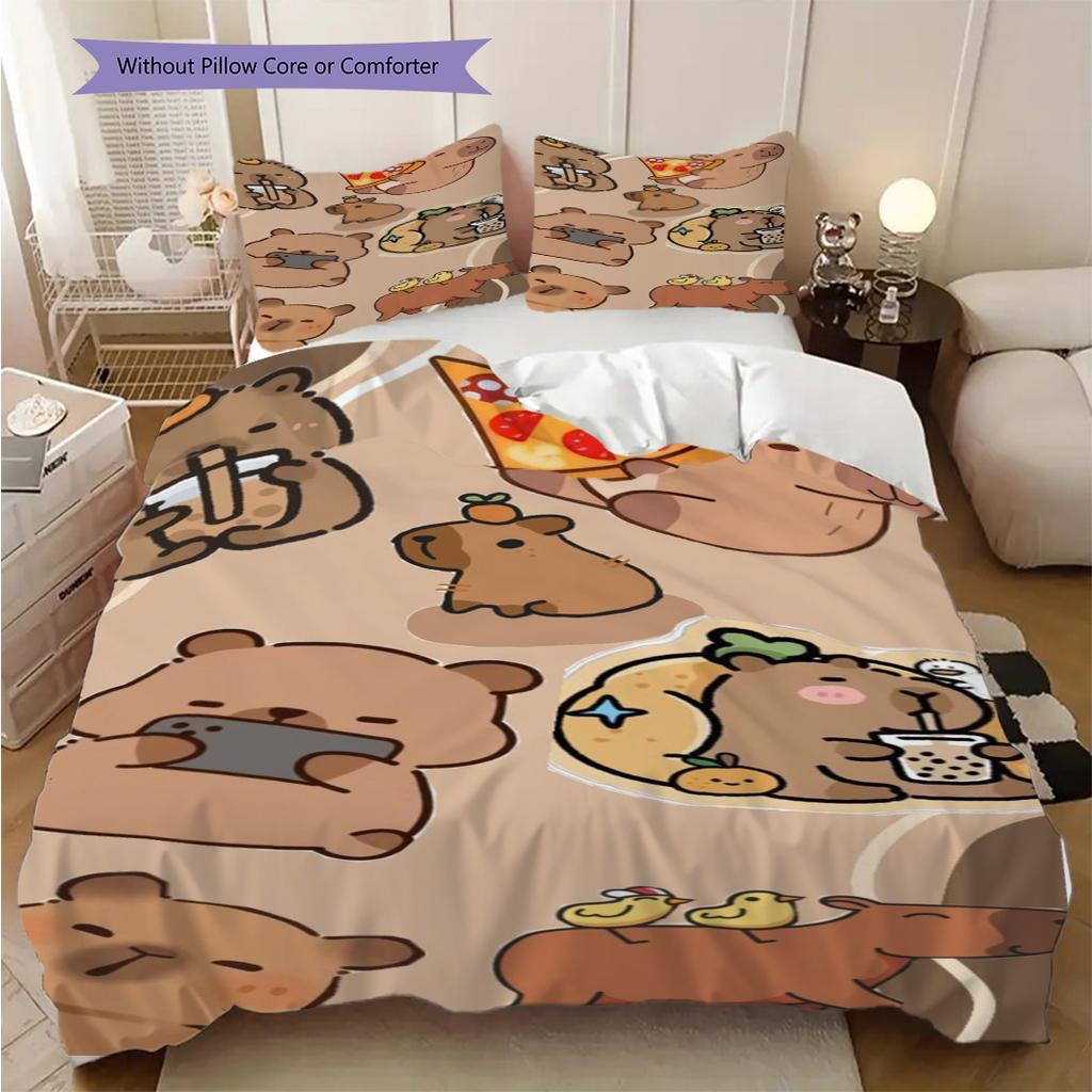 Sweet Sip Rainbow Bedding (1 * duvet cover + 2 * pillowcase, without core) 2D Flat Duvet cover and pillowcase Bedding set Soft and comfortable