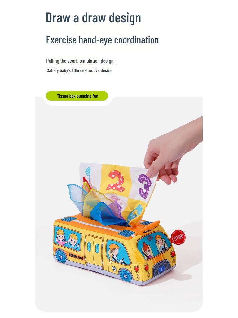 Jollybaby Tissue Box Pulling Toy: Early Education & Grasp Training for Babies 3+ Months