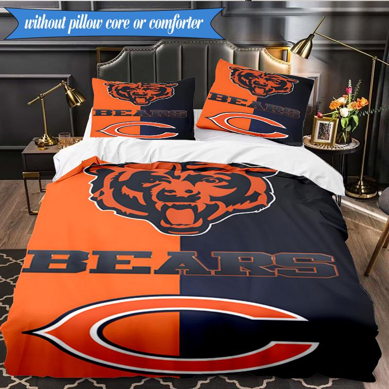 Chicago Bears  3pcs Bedding,Including 1pc Duvet Cover And 2pcs Pillowcases Perfect for Christmas,Ideal for Bedroom, Dormitory