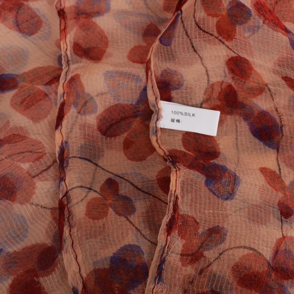 BYSIFA| Beige Pink Women Long 100% Mulberry Silk Scarf Printed Fashion Leave Pattern Brand Spring Ladies Scarves Shawls  170*105