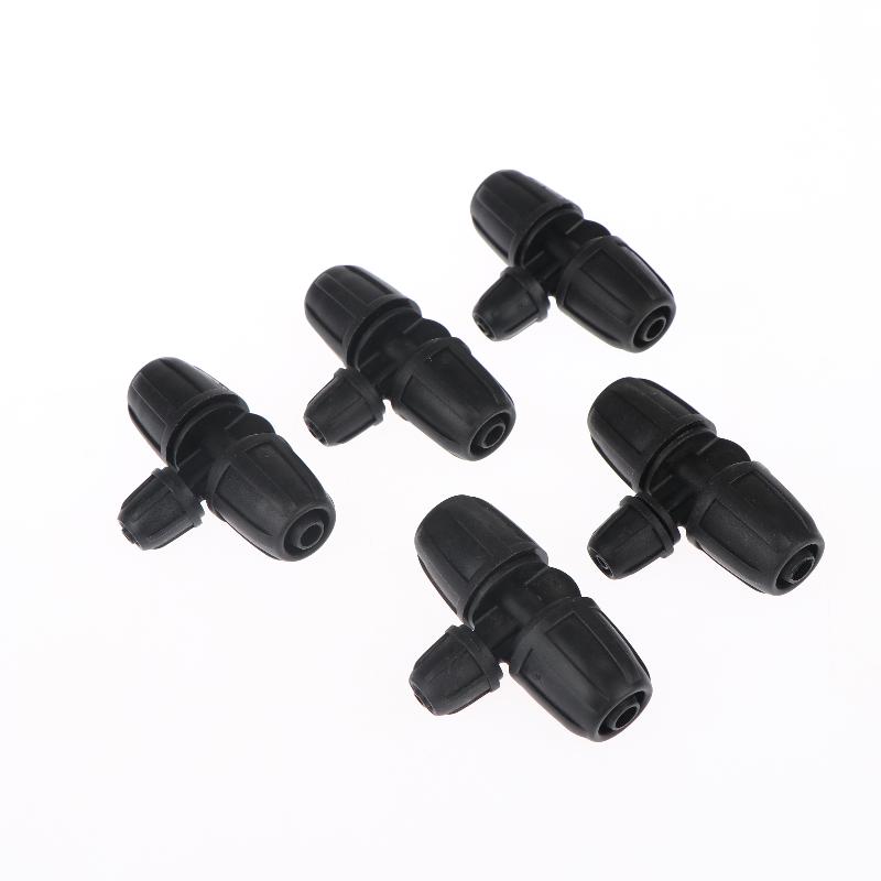Black 5PCS PE Pipe Connector 1/2 Inch 3 4 6 Way Fittings Leakproof Durable for Drip Irrigation Garden Watering System