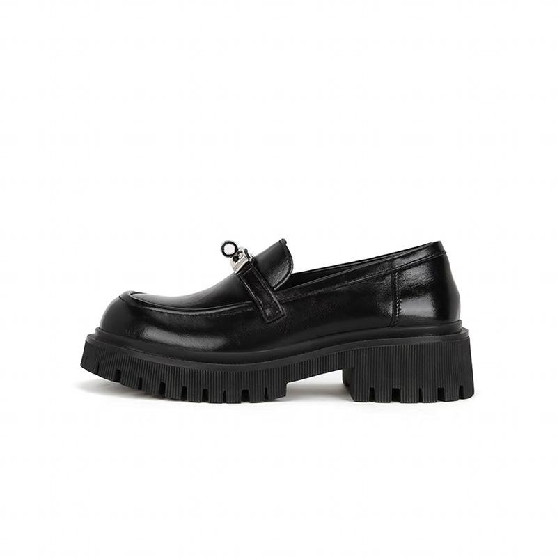 

[Шэй Су Ининь] Мисс Келли~ Круглый замок, толстая подошва, толстый каблук, одна педаль, одинарные туфли, женские мокасины. 34 чёрный