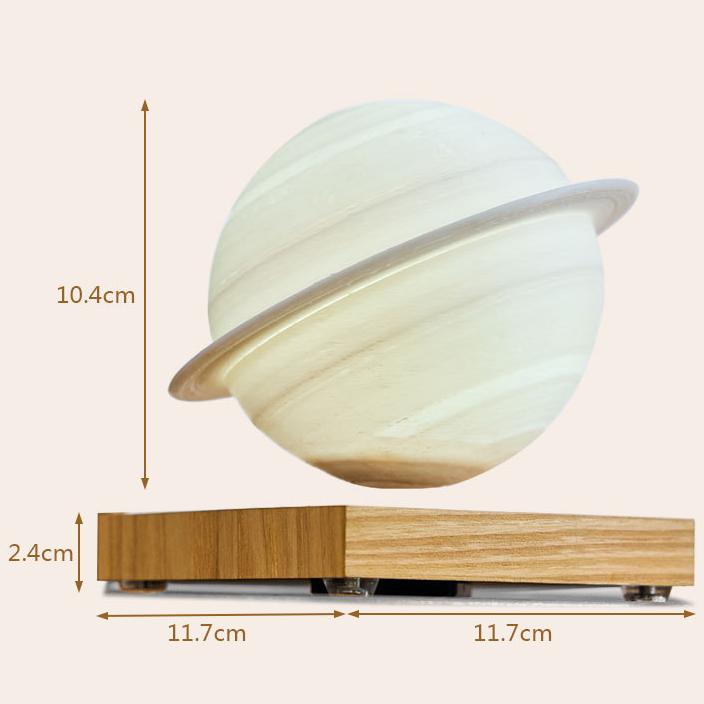 Magnetic Levitating Saturn Lamp Auto Rotation Wooden Base Floating Saturn Light Creative Home Decor Desktop Ornament Gift