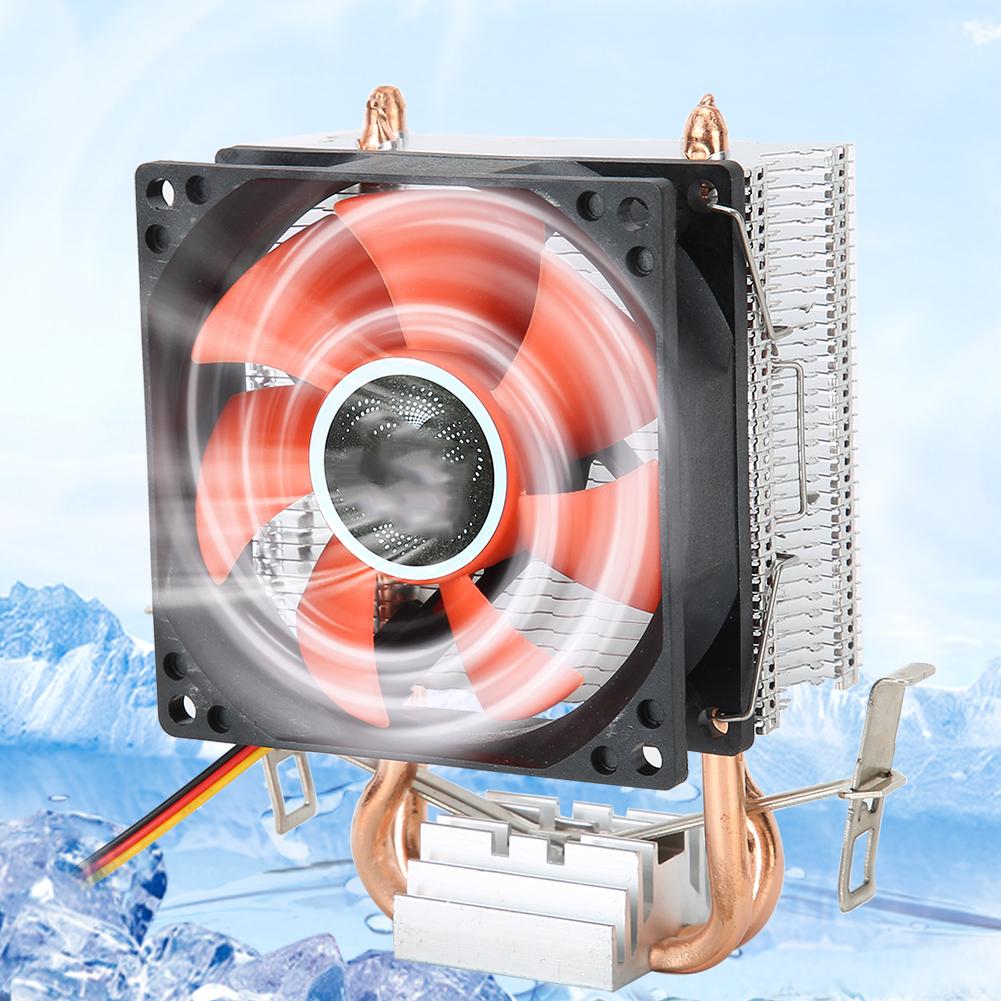 Mini CPU Cooler 2 Heatpipes High Air Flow Low Noise Fan Radiator for 775AMD1155Intel
