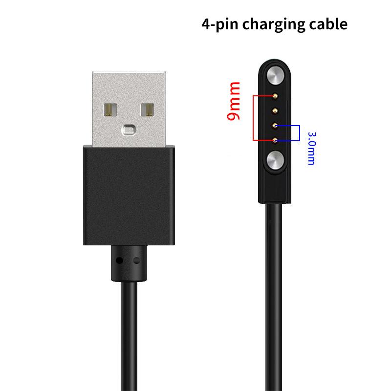 2 Pins 4Pins Smartwatch Dock Magnetischer Ladeadapter USB Ladekabel für Smartwatch Stromladekabel Zubehör