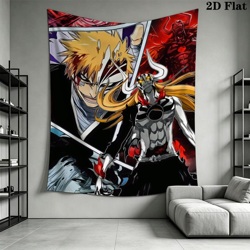 Bleach Wall Tapestry Aesthetic Wall Hanging Printed Fabric Blanket Decorative Tapestries for Bedroom Living Room Home Decor