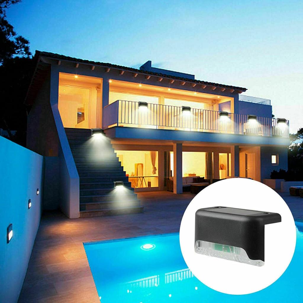 EROCK 8 Pack Solar Deck Lights, LED Solar Step Lights Waterproof Solar Lamp Outdoor Lighting for Stair, Deck, Patio, Yard, Pathway, Fences, Driveway