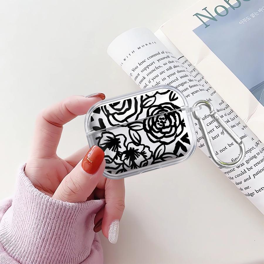 Case For Airpods Pro 1 3 Pro3 Pro2 4 2 Clear Earphone Cases Cover Beautiful Flowers
