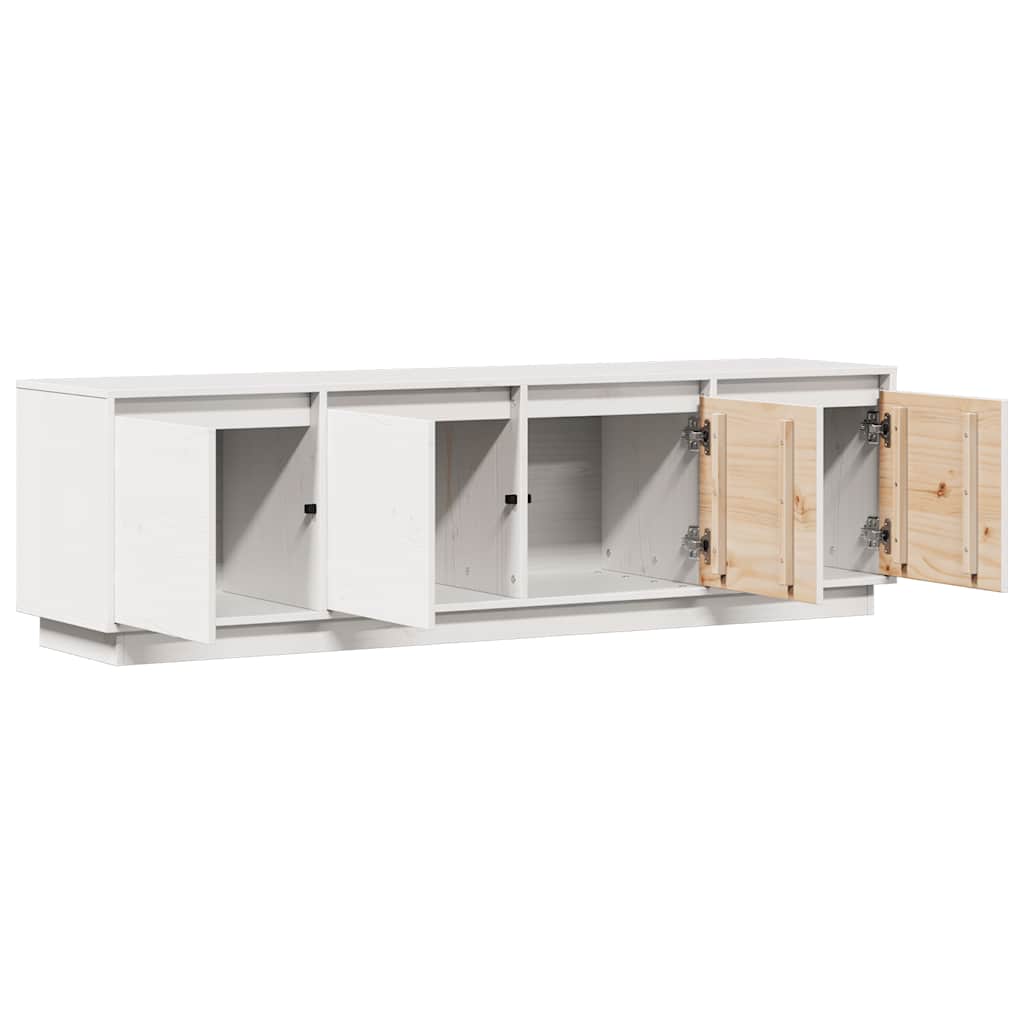 Vidaxl Szafka Pod Telewizor, Biała, 156X37X45 Cm, Lite Drewno Sosnowe